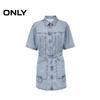 ONLY 2025 Summer Faux Two-Piece Collared Denim Mini Dress