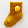 New Baby Short Socks POM Deco Transfer Hollow Side Kid Girl Loose Sock Mouth Christmas Red Cute Fleece Little Ball Ornament