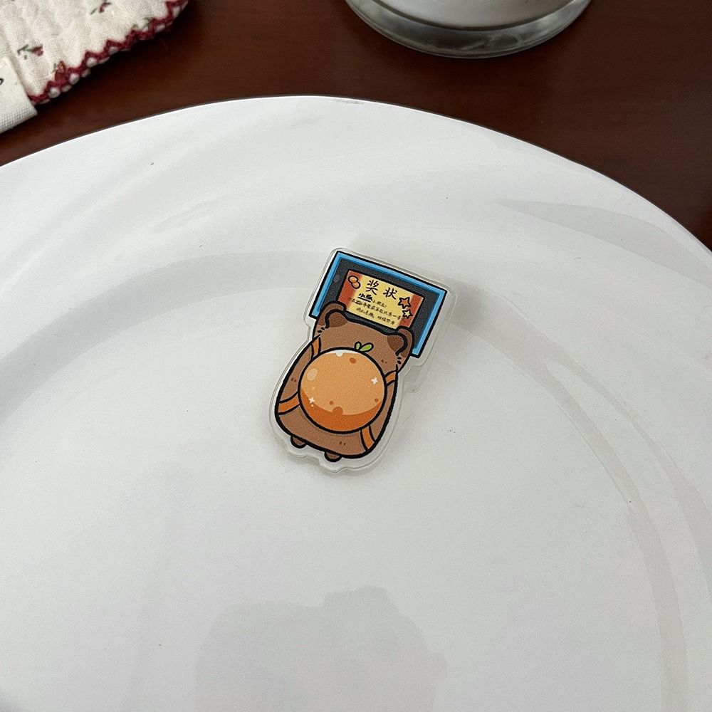 Симпатичная брошь-капибара для изучения, нагрудный значок-капибара, мультяшная акриловая булавка-капибара, украшение на рюкзак