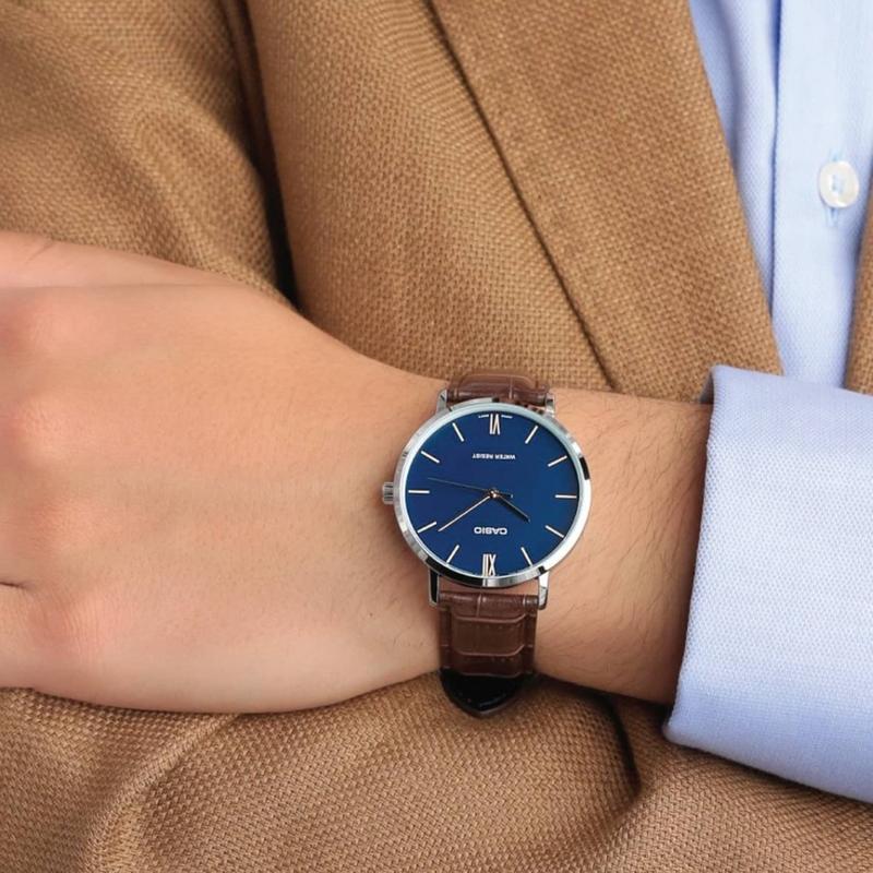 Casio Серия STANDARD Сердце тьмы Синий ангел Интернет-знаменитость Деловая повседневная Универсальный Простой Классический Стрелки Синий циферблат MTP-VT01L-2B
