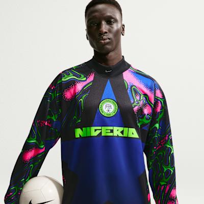Men's Shirt Nike Nigeria Authentic Goalkeeper Soccer Shirt 'Black/Hyper Pink/White'
