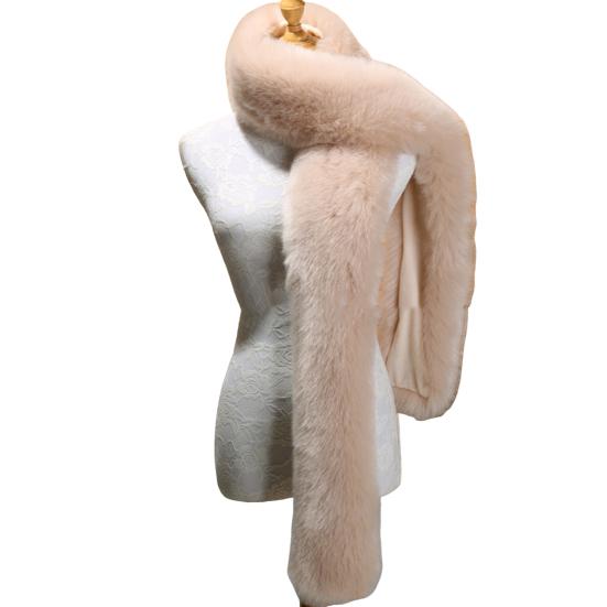 Women Long Scarf Solid Color Thickened Scarf Imitation Fox Fur Versatile Soft Scarf Winter Outdoor Wear