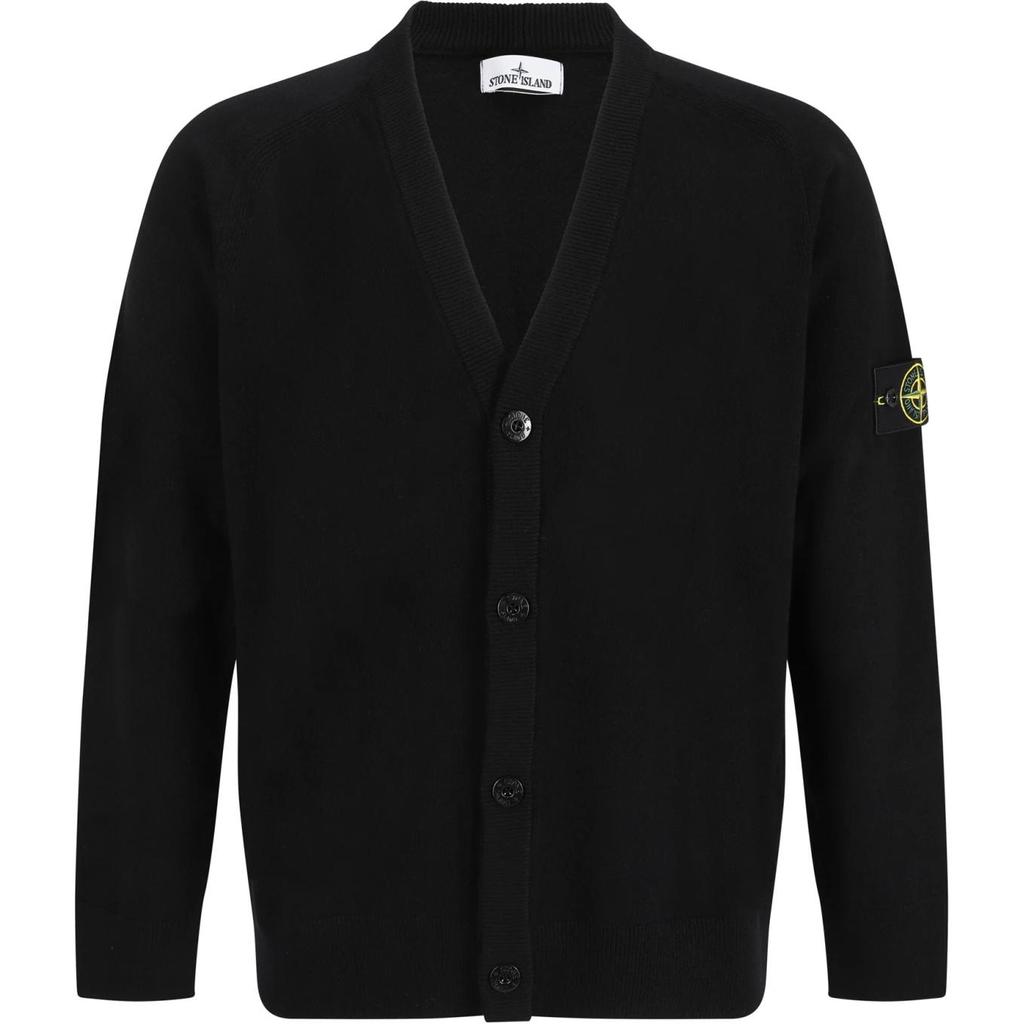 STONE ISLAND RWS Wool Cardigan Black Men Tops 8115523B4-V0029