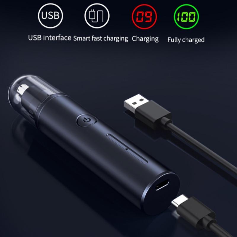 Триммер для волос в носу с зарядкой через USB, новый высококачественный электрический портативный мужской мини-триммер для удаления волос в носу, безопасный инструмент для чистки волос на лице