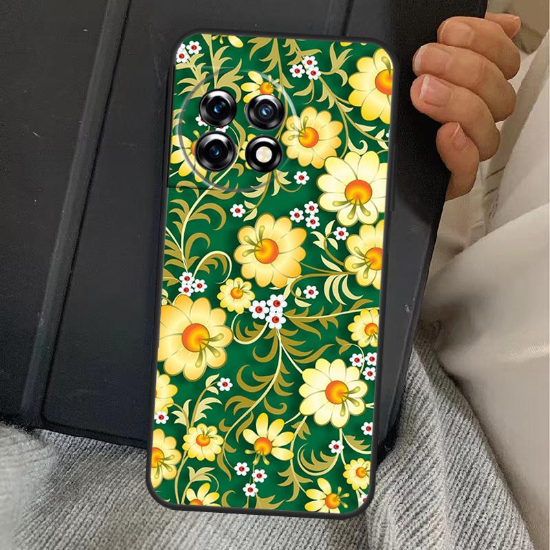 Khokhloma Russian Pattern Flower Case For OnePlus 15 13T 13 12 11 13R 12R 10R 10T 8T OnePlus Nord 5 CE 3 4 Lite N20 N30 Cover