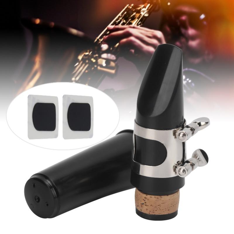 Clarinet Mouthpiece Kit ABS Ligature Cushions Reed Cap Musical Instrument Accessories(Black )