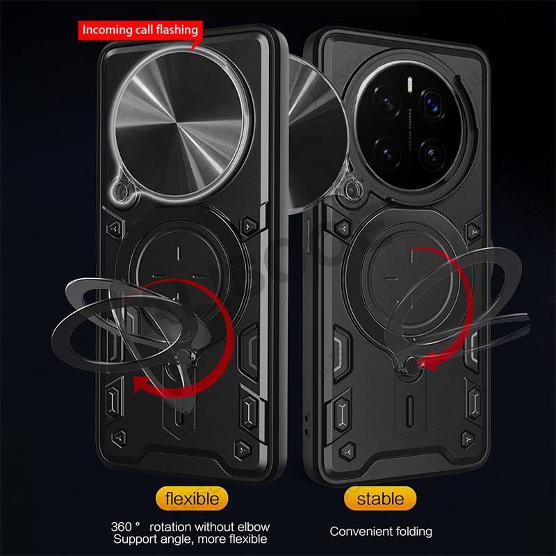 Чехол-броня Funda для Honor Magic 7 Pro Чехол со шторкой для камеры Кольцо-подставка Защитная крышка для телефона для Honor Magic 7 Pro 5G Ударопрочный Capa