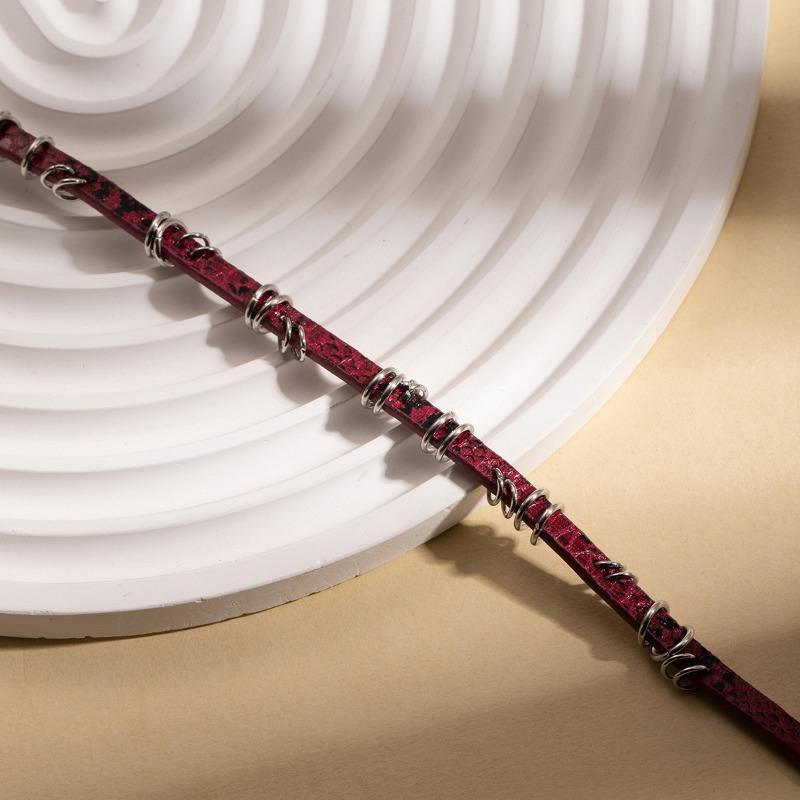 Кожаный ошейник с леопардовым принтом, панк-ожерелье-цепочка на ключицу