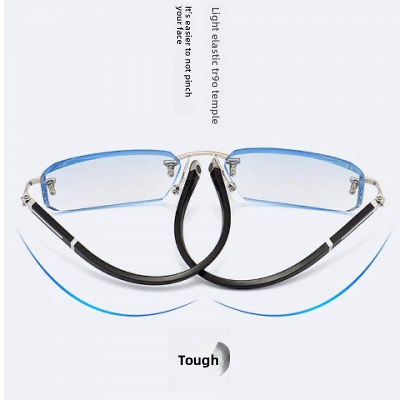 Винтажные Роскошные Очки для Миопии для Женщин Мужчин Анти-Синий Свет Готовые Очки для Близорукости Ретро Бескаркасные Минусовые Очки Диоптрии