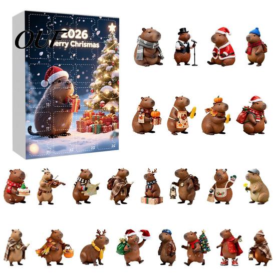 Advent Calendar with Animal Pendants 24 Hanging Decors, Day Countdown Box for Christmas Thanksgiving, Acrylic Ornament Holiday Gift Thanksgiving