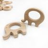 Деревянные детские прорезыватели Игрушки Натуральный бук Жевательные игрушки для младенцев Развивающие кольца для прорезывания зубов в форме животных
