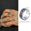 Vintage Ring Man,Stainless Steel Twisted Rope Design Textured Pattern Ring, Men's Zircon