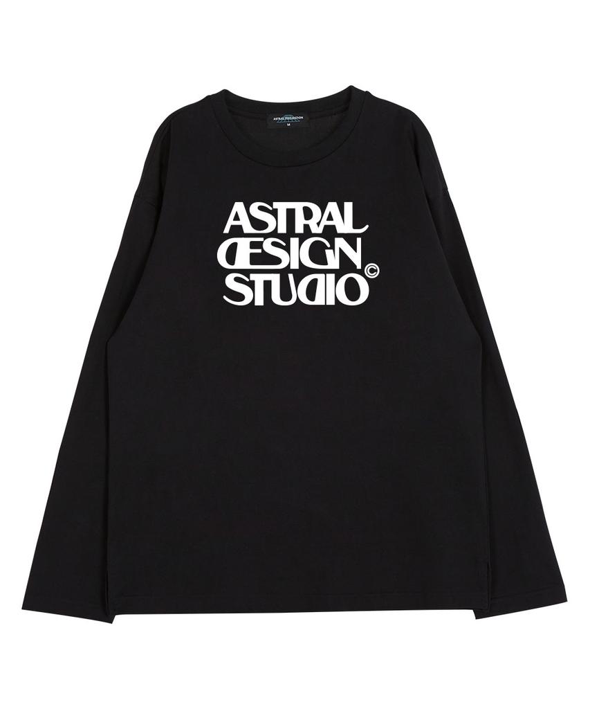 ASTRAL PROJECTION Astral Design Studio Round Neck 13-Count Cotton Long Sleeve T-Shirt_Black