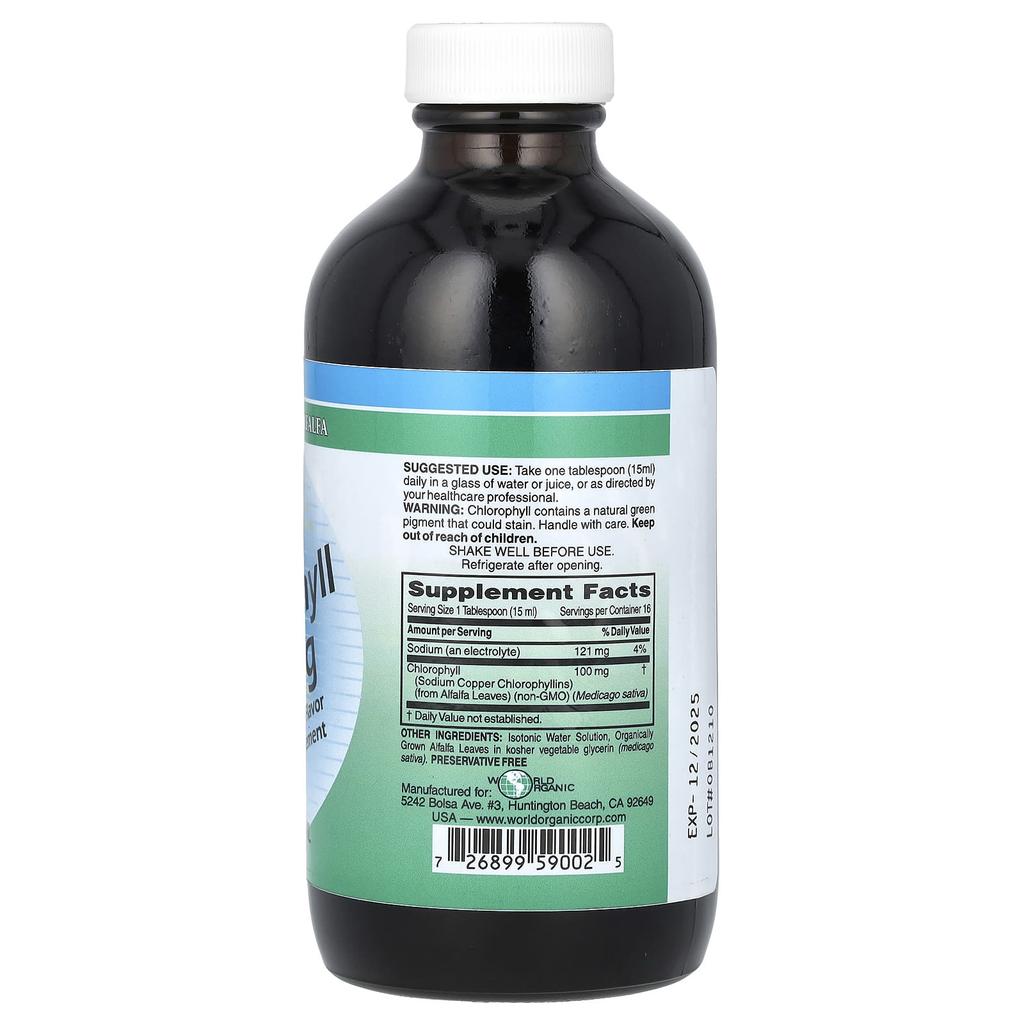 World Organic Liquid Chlorophyll, 100 Mg, 8 Fl Oz (237 Ml)