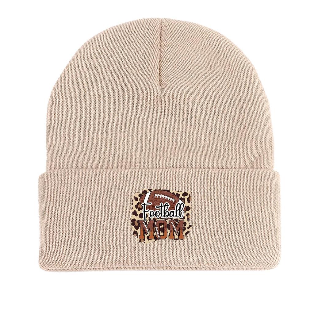 Футбольная мама" теплая вязаная шапка бини, футбольные шапки Skullies, шапки Cancer Chemo конфетного цвета, повседневная вязаная шапка Gorro Beanie