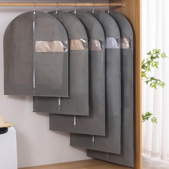 Garment Bag Dustproof Clothing Cover with Transparent Window Zipper Closure Closet Organizer Coat