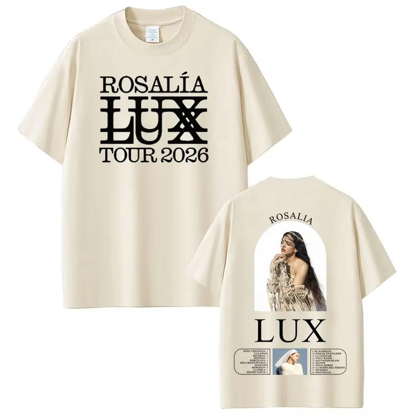 Rosalía Rosalia LUX Tour 2026 Printed Tshirt Men Women Cotton Aesthetics Loose Tshirts Shortsleeved Fashion Harajuku Tshirts