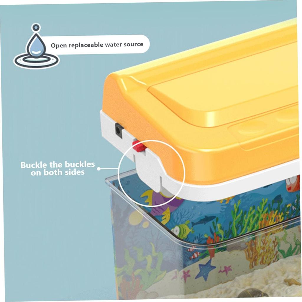 Aquarium Fishing Toy For Kids, Baby Aquarium Toy With Light & Music, Artificial Fish Tank With 2 Magnetic Fish, Electric Tank Toy