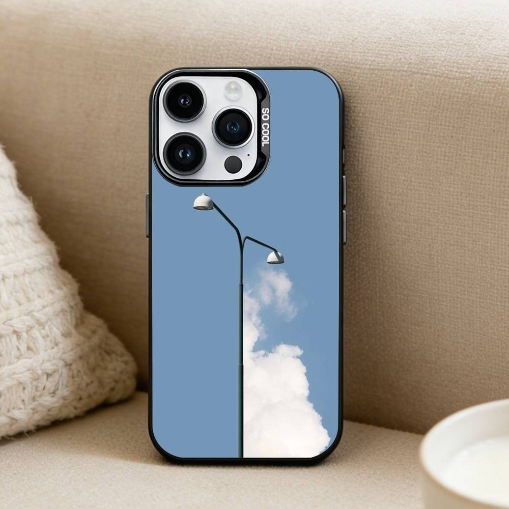 Сюрреалистичный стиль Чехол для телефона для iPhone 17, 16, 15, 14, 13, 12 Pro Max Черный Матовый Конфетный Ударопрочный Чехол