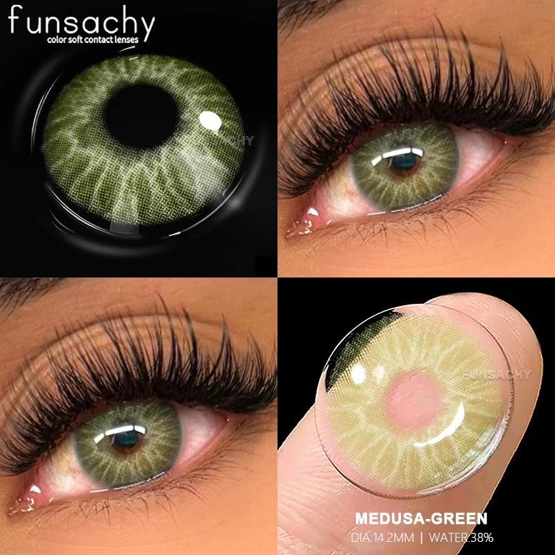 FUNSACHY 2pcs Contact Lenses for Eyes High Quality Circle Lenses Natural Beauty Pupils Grey Makeup Contact Lens Cosmetics Yearly