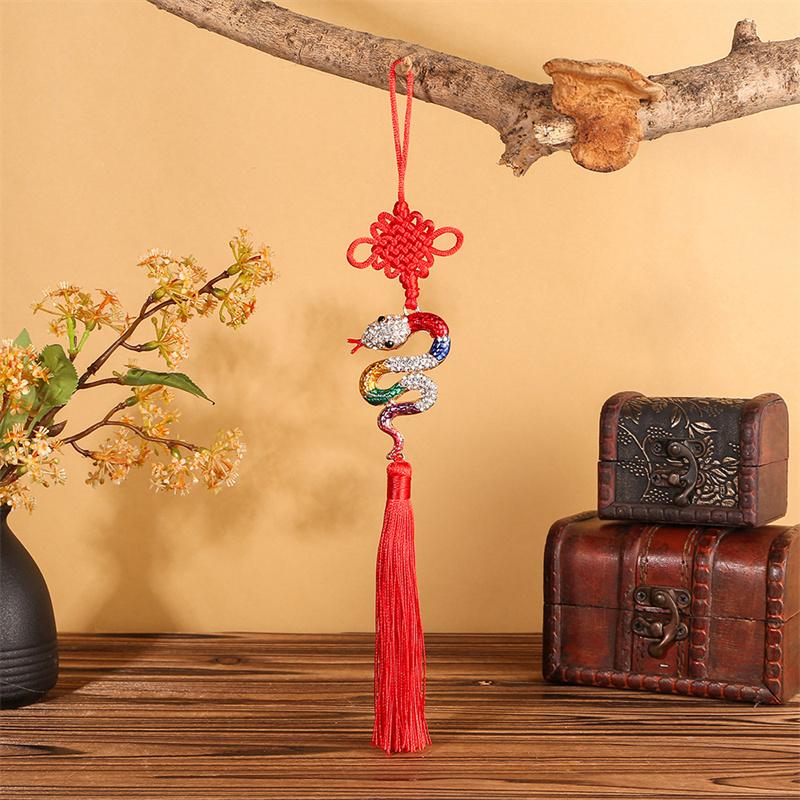 2025 год змеи китайский узел кисточка кулон для года змеи китайский праздник весны декор для дома автомобиль кулон