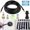 50FT High Pressure Washer Drain Cleaning Hose Kit 1/4" Sewer Jetter Nozzle Kit Button Nose & Rotating Sewer Jetting Nozzle