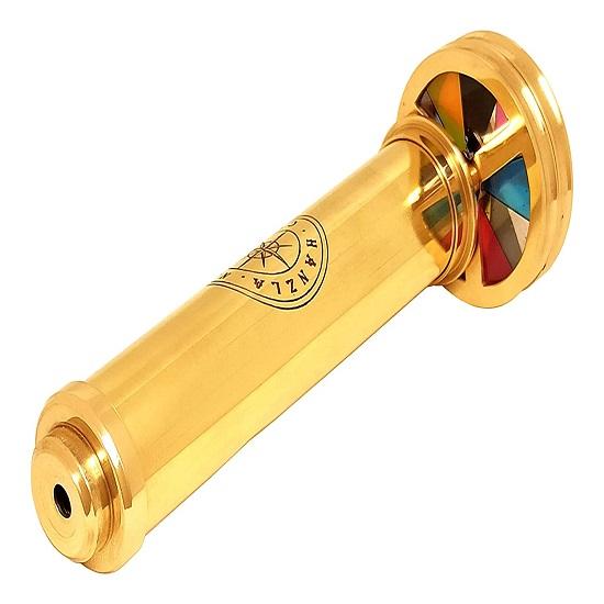 Полированная латунь ручной работы Двойное вращающееся колесо Витраж Калейдоскоп Морской Детский подарок