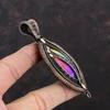 Подвеска Rainbow Solar Quartz Druzy, подвеска из медной проволоки, подвеска ручной работы, очень красивая подвеска из меди, ювелирное изделие из драгоценных камней, подарок на помолвку