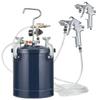 Spray Paint Pressure Pot Tank, 10L/2.5gal Air Paint Pressure Pot, 1.5mm+4mm Two Nozzles Two Spray Paint Guns for Industry Home Decor Architecture
