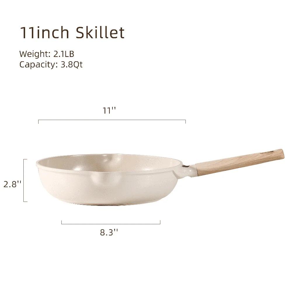 Премиальная керамическая сковорода с антипригарным покрытием Индукционная сковорода для жарки Не содержит токсинов Легко чистится Сверхпрочная посуда Сковорода шеф-повара Подходит для всех плит