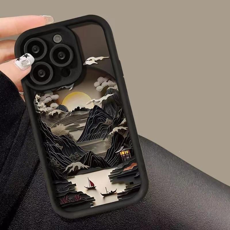 Чехол для мобильного телефона Shanhai Painting подходит для iPhone13promax 15plus Apple 14pro индивидуальный 12 мягкий 11pro