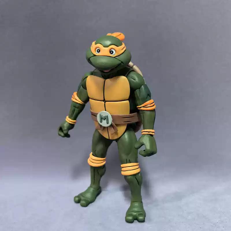 Ninja Turtles Series Michelangelo Action Figure Toy Gift Joints Mobile Model Ornament Collectible Handmade Artwor Toy Gift