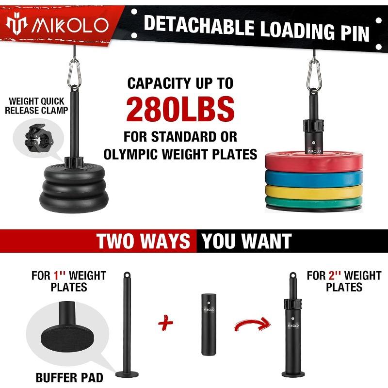 Fitness and Lift Pulley System, Dual Cable Machine(70'' and 90'') with Upgraded Loading Pin for Triceps Pull Down, Biceps Curl, Back, Forearm,