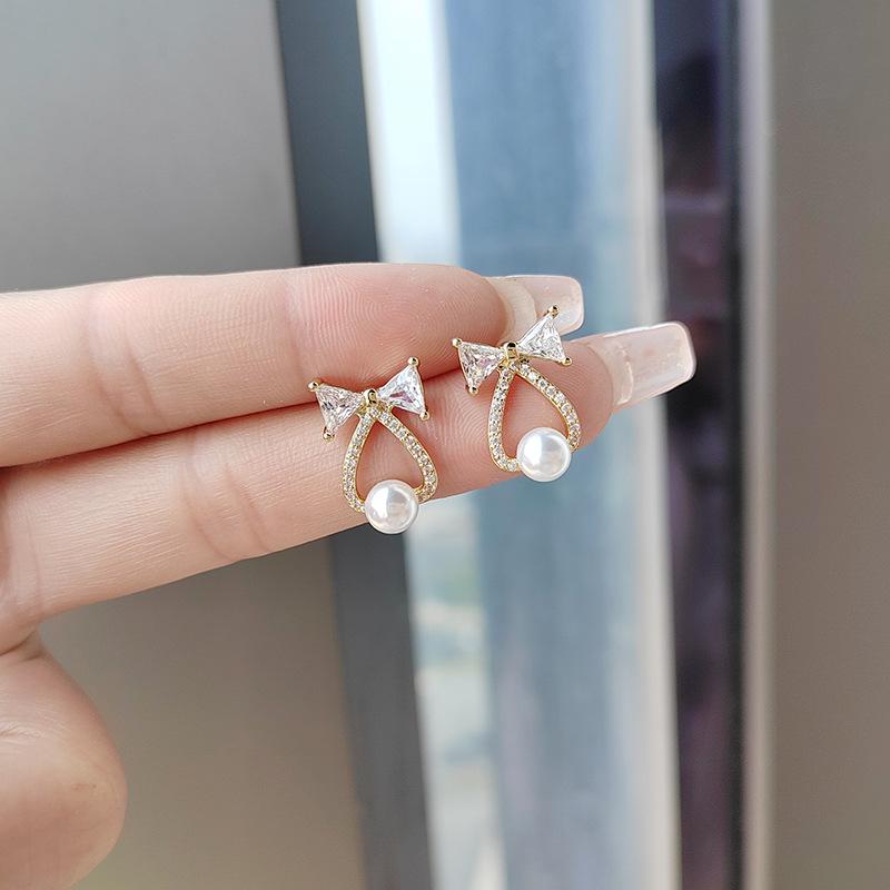 Серьги-гвоздики с жемчугом в стиле ретро, женские, 925 дюймов, легкие, роскошные, высокого класса, темпераментные, персонализированные серьги