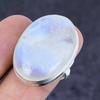 Лунный камень Драгоценный камень Ручной работы 925 Стерлинговое серебро Ювелирное кольцо Размер 8.5 v3L12