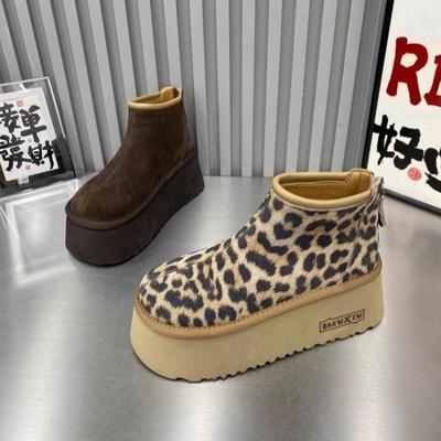 Женская модная обувь на толстой подошве, легкие зимние теплые сапоги для снега, плюшевая подкладка, нескользящая, износостойкая, повседневная, для активного отдыха, хлопковые сапоги с меховой отделкой