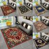 Red Turkish Floral Print Carpet Living Room Sofa Decor Bedroom Bedside Nonslip Rug Lounge Coffee Table Floormat Welcome Rug