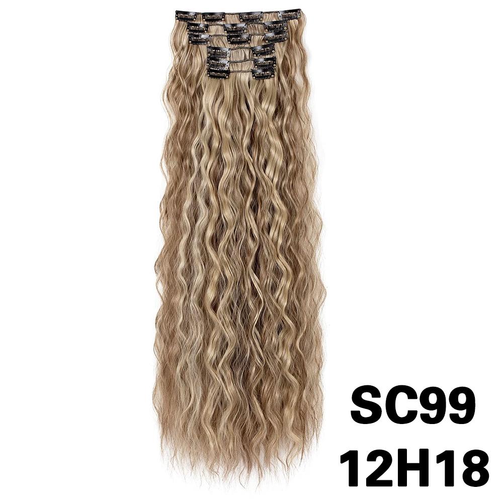 MISS WIG Синтетические заколки для волос, 6 шт., длинные вьющиеся толстые шиньоны, парик для женщин, наращивание волос на всю голову, шиньоны