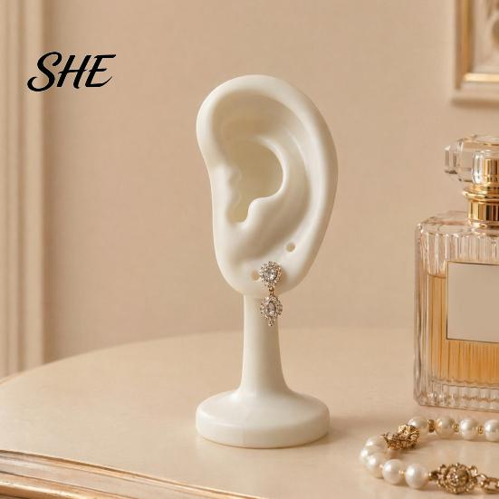 Jewelry Earring Stand Human Ear Holder, Shaped Stand, Storage Desktop Organizer Organizer, Display for Home Dresser Store Counter Use Earrings Rack