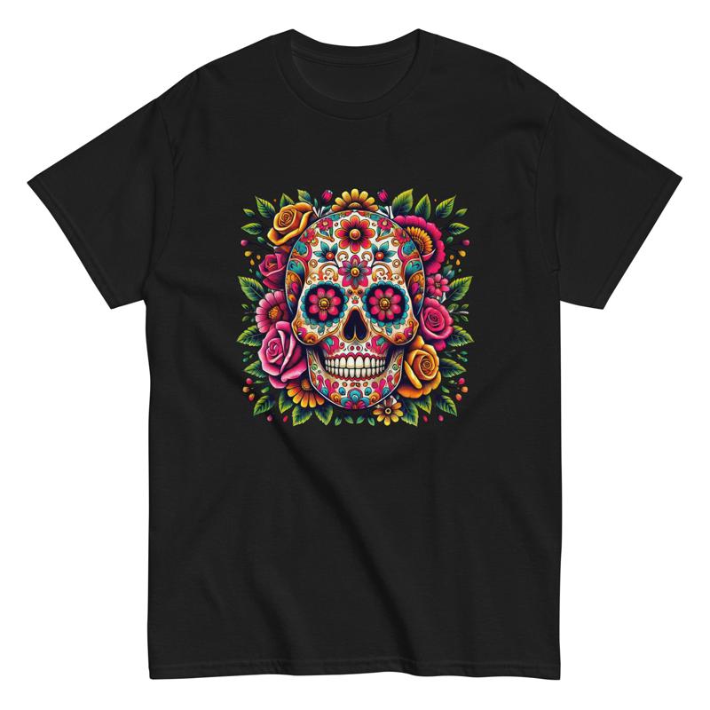 Sugar Skull Floral Design T-shirt