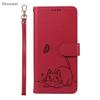 Case for Samsung Galaxy S21 S22 S23 S24 S25 Edge FE Pro Plus Ultra 5G Leather Flip Phone Casing Bag with Wristlet Strap