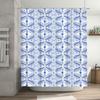 Яркая сине-белая цветочная шторка для душа Водонепроницаемая ткань Декор для ванной комнаты Доступны размеры 72x84 дюйма