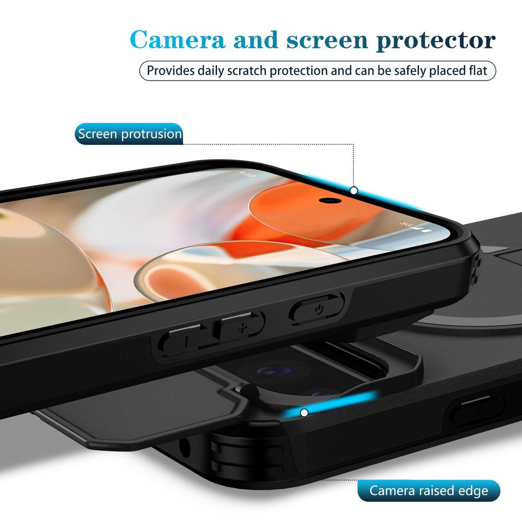 Магнитный чехол-слайдер 2-в-1 для Google Pixel 9 10 Pro XL 9A, мягкий ТПУ бампер, жесткая пластиковая защитная задняя крышка, Fundas