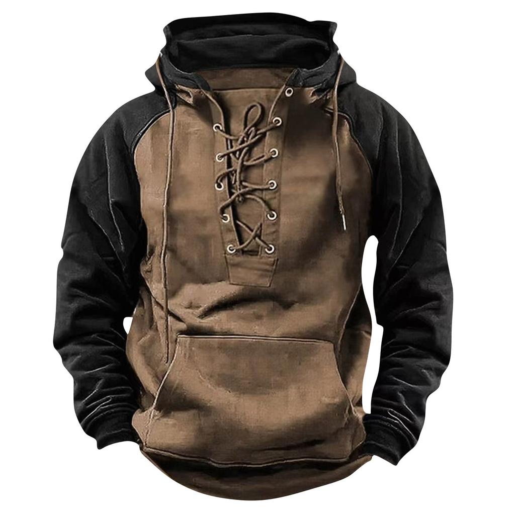 Мужская модная цветная свободная толстовка с длинным рукавом и капюшоном, спортивный топ с несколькими карманами