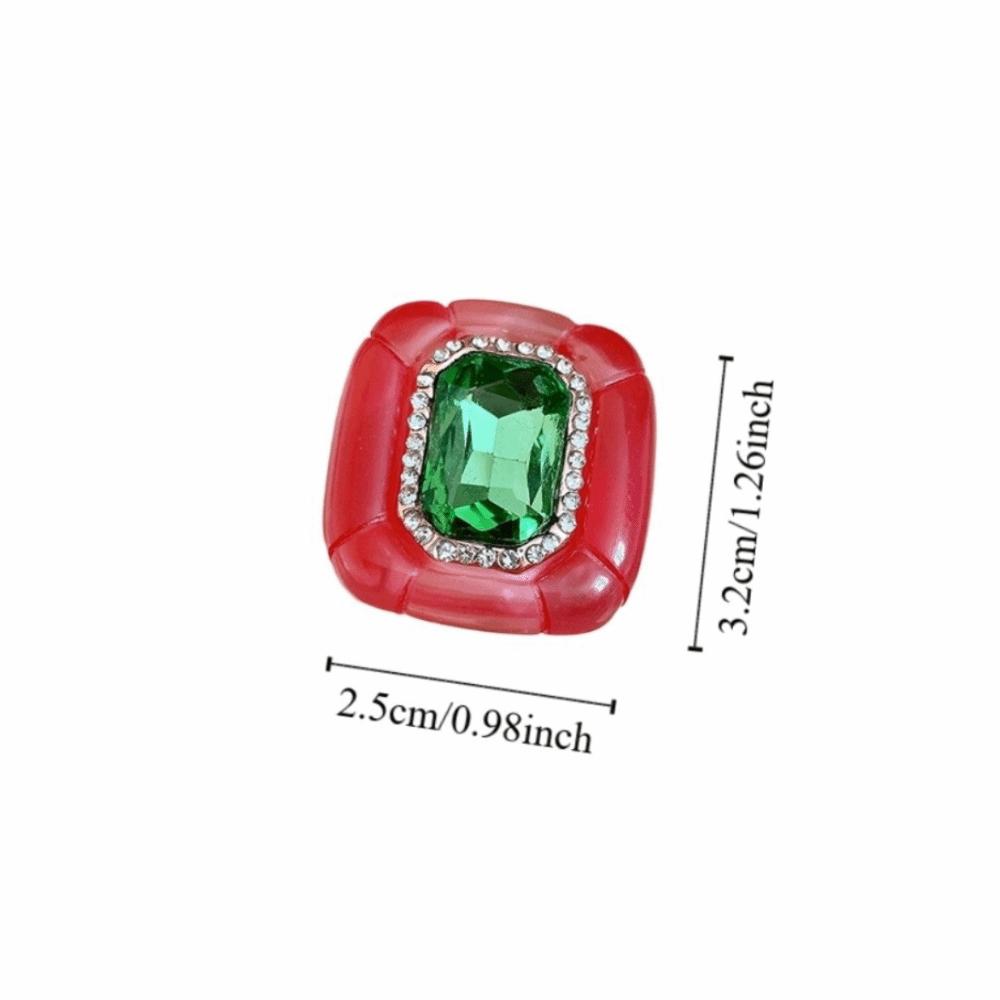 Candy Color Geometric Ring Y2K Classic Big Dome Plain Ring Hand Ornaments Acrylic Resin Ring  Party