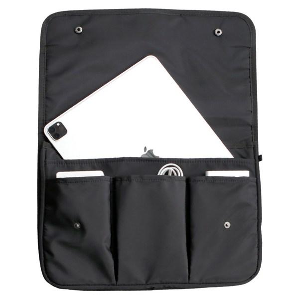 Iconic Multi-pocket Laptop Pouch, 04 Black