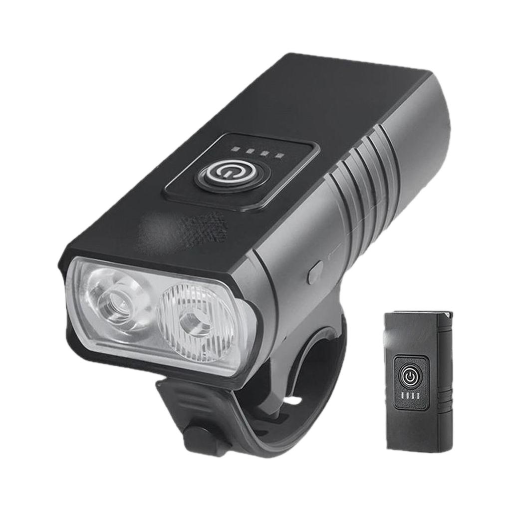 Front Light with Battery Level Display, High-Brightness Beam, USB Rechargeable Mountain Bike Light
