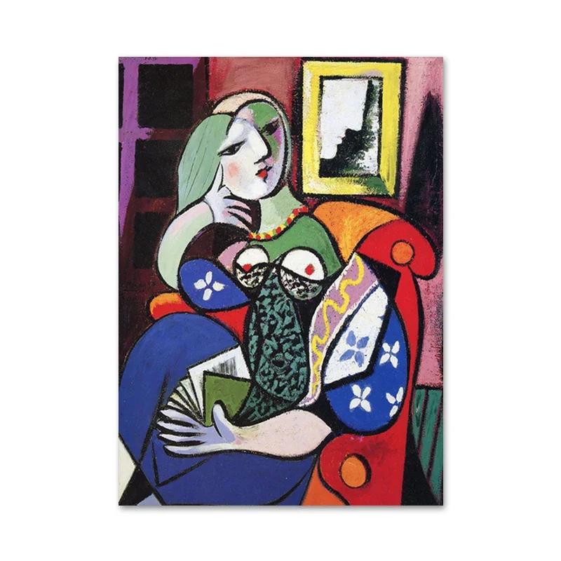 Знаменитая холщовая картина Пикассо Абстрактные граффити Фигура Постеры Принты Настенное искусство Картины для гостиной Украшение дома