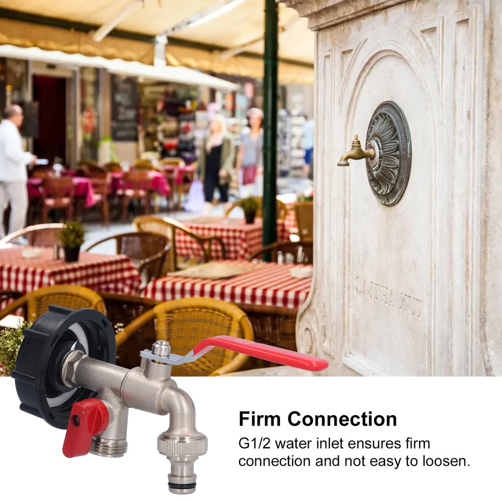 IBC Tote Adapter Double Connector Brass Tank Drain Hose Faucet Tap Valve Fitting PartDouble Head Single Nipple Type