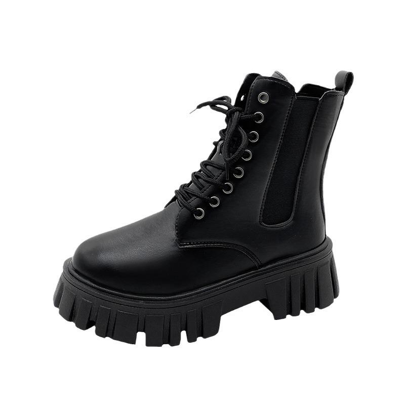 Ботинки Мартин на шнуровке на толстой подошве женские 2024 осень и зима новые корейская версия кожаные женские ботинки удобные на мягкой подошве женские полусапоги